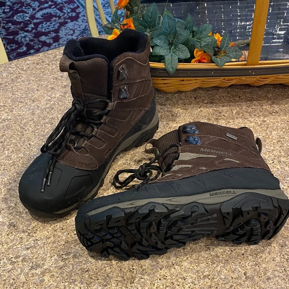 Merrell Moab Polar Espresso Waterproof Hiking Boots J21147 Men’s 8.5 Winter